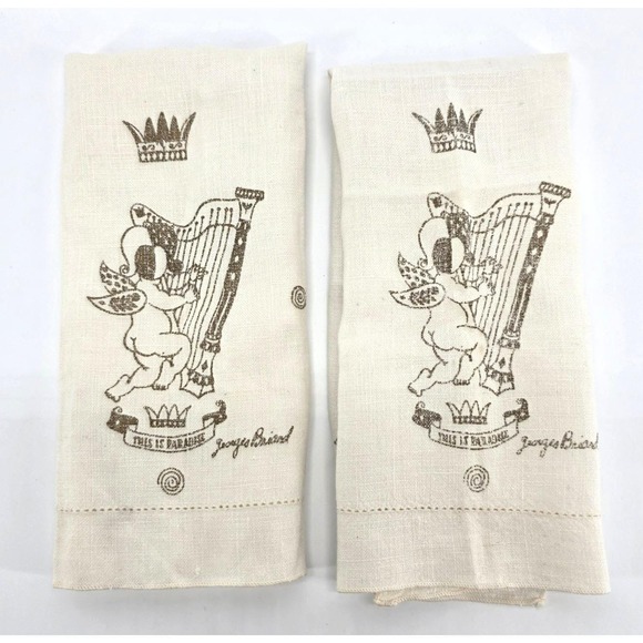 Georges Briard Other - VTG Georges‎ Briard This is Paradise Placemats Guest Bar Towels Set of 2 MCM